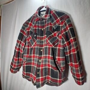 Woolrich Vintage Wool Plaid Jacket 17010 Sherpa Lined Insulated USA Large